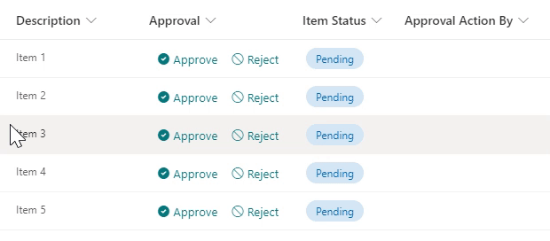 Inline Approval preview