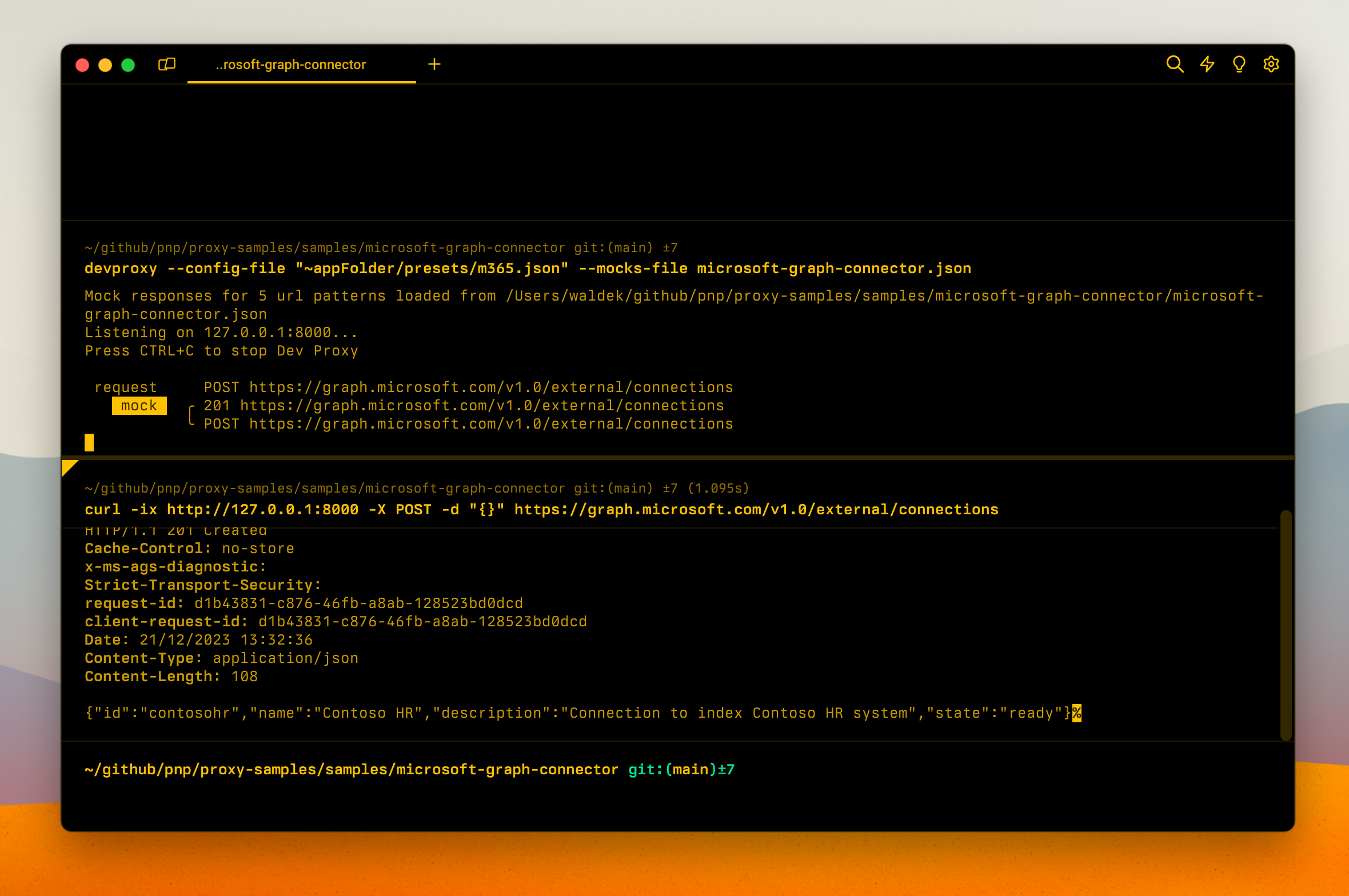 Dev Proxy simulating rate limiting on Microsoft Graph APIs