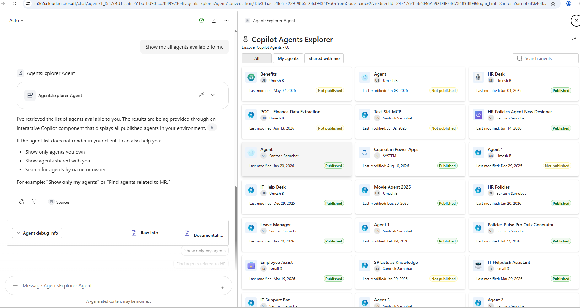 Component in Action running in Microsofot 365 Copilot