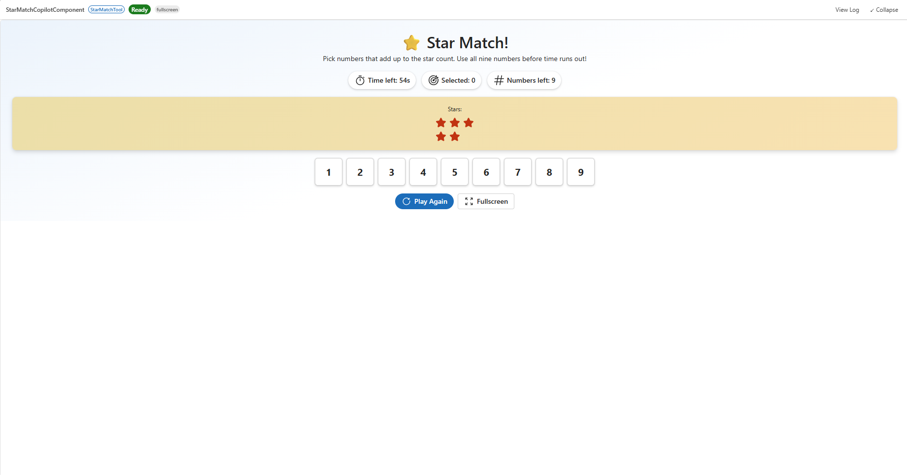 Star Match game - fullscreen