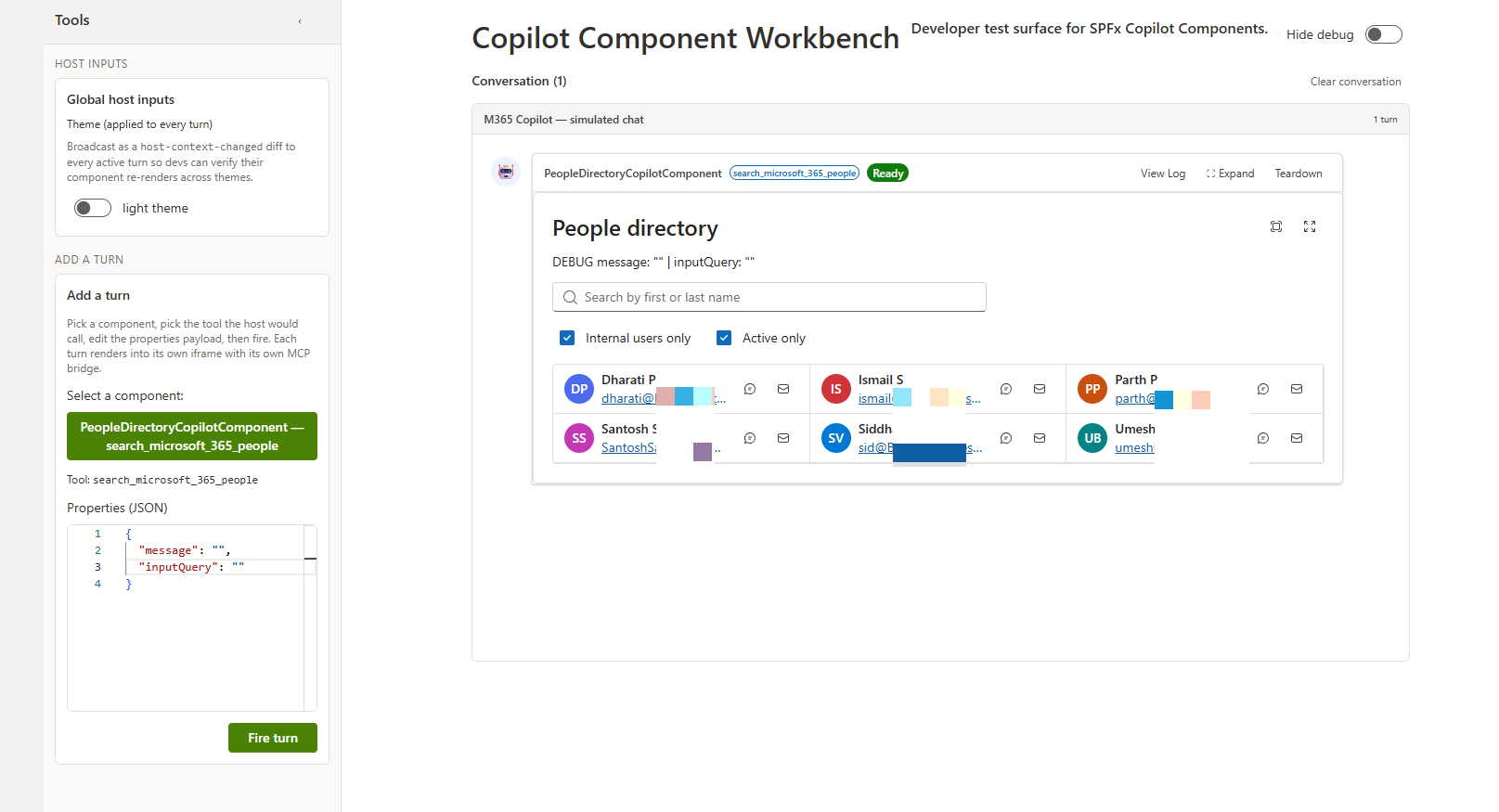 Inline people search results in Copilot chat