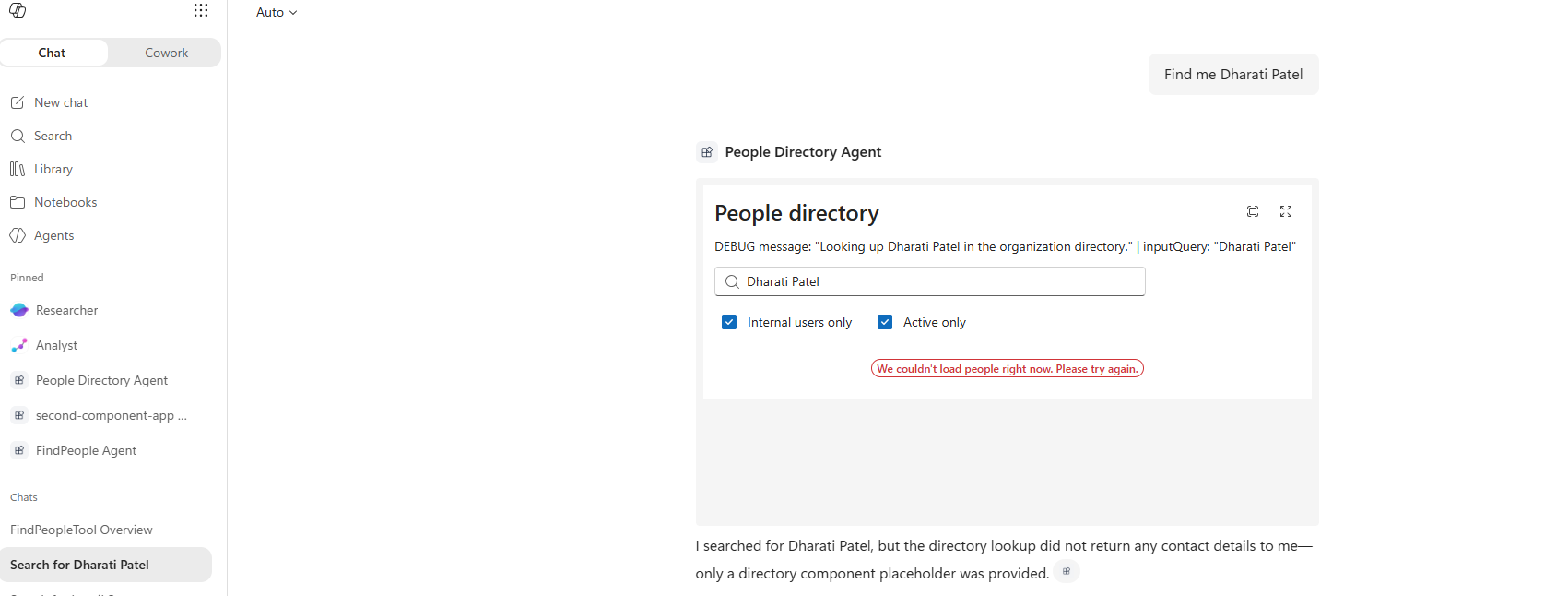 Person row with LivePersona card and Chat/Email actions