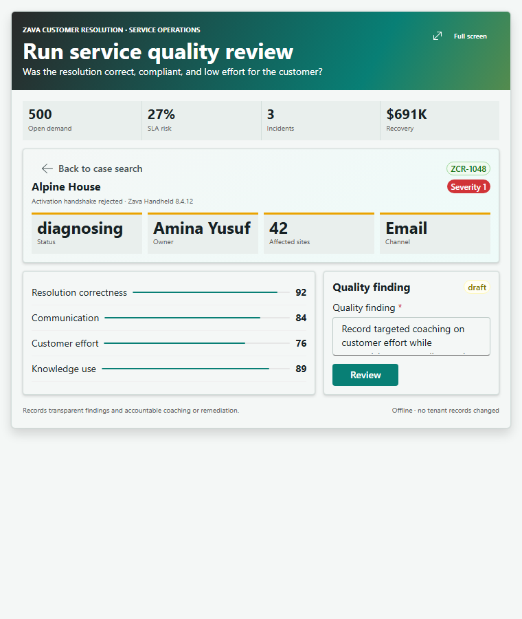 Run service quality review