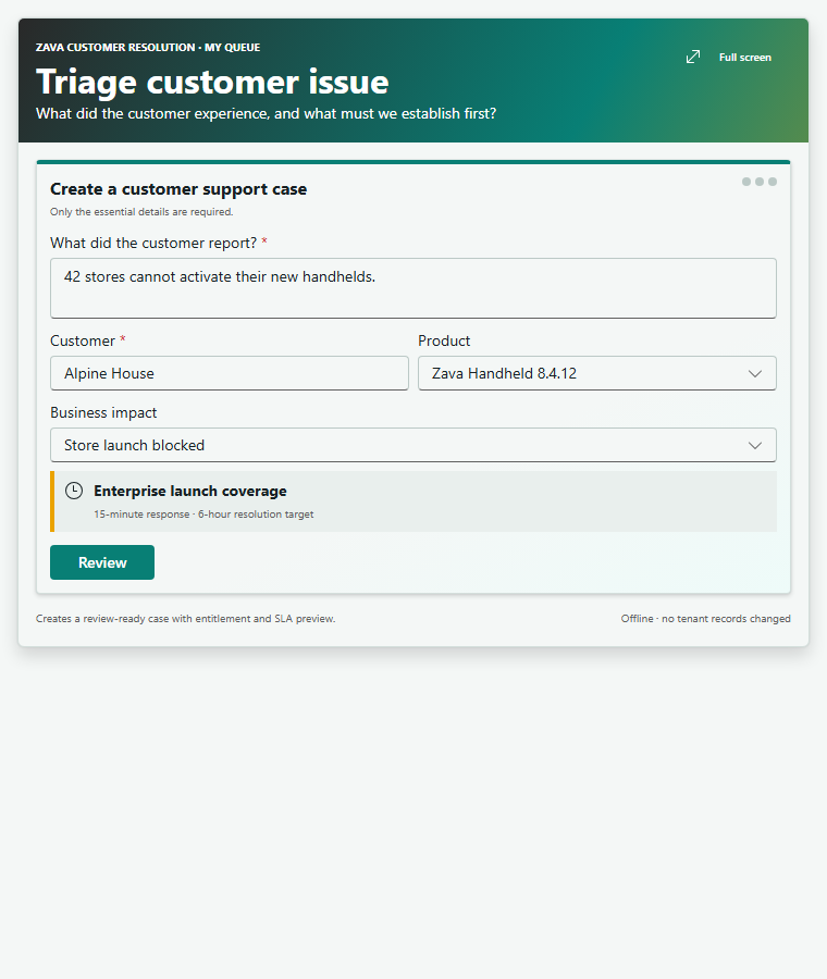 Triage customer issue