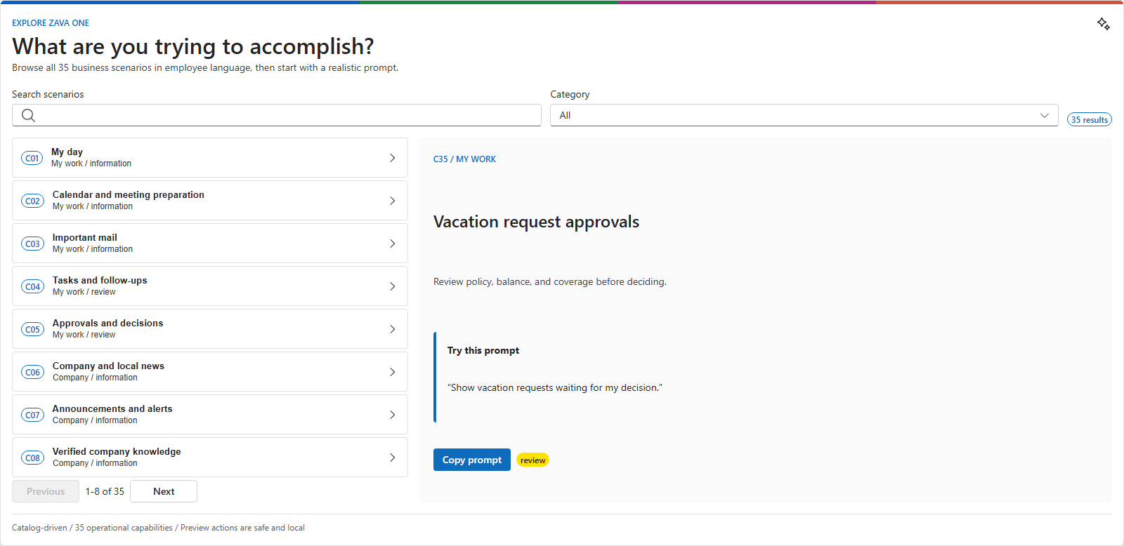 Explore Zava One capability explorer