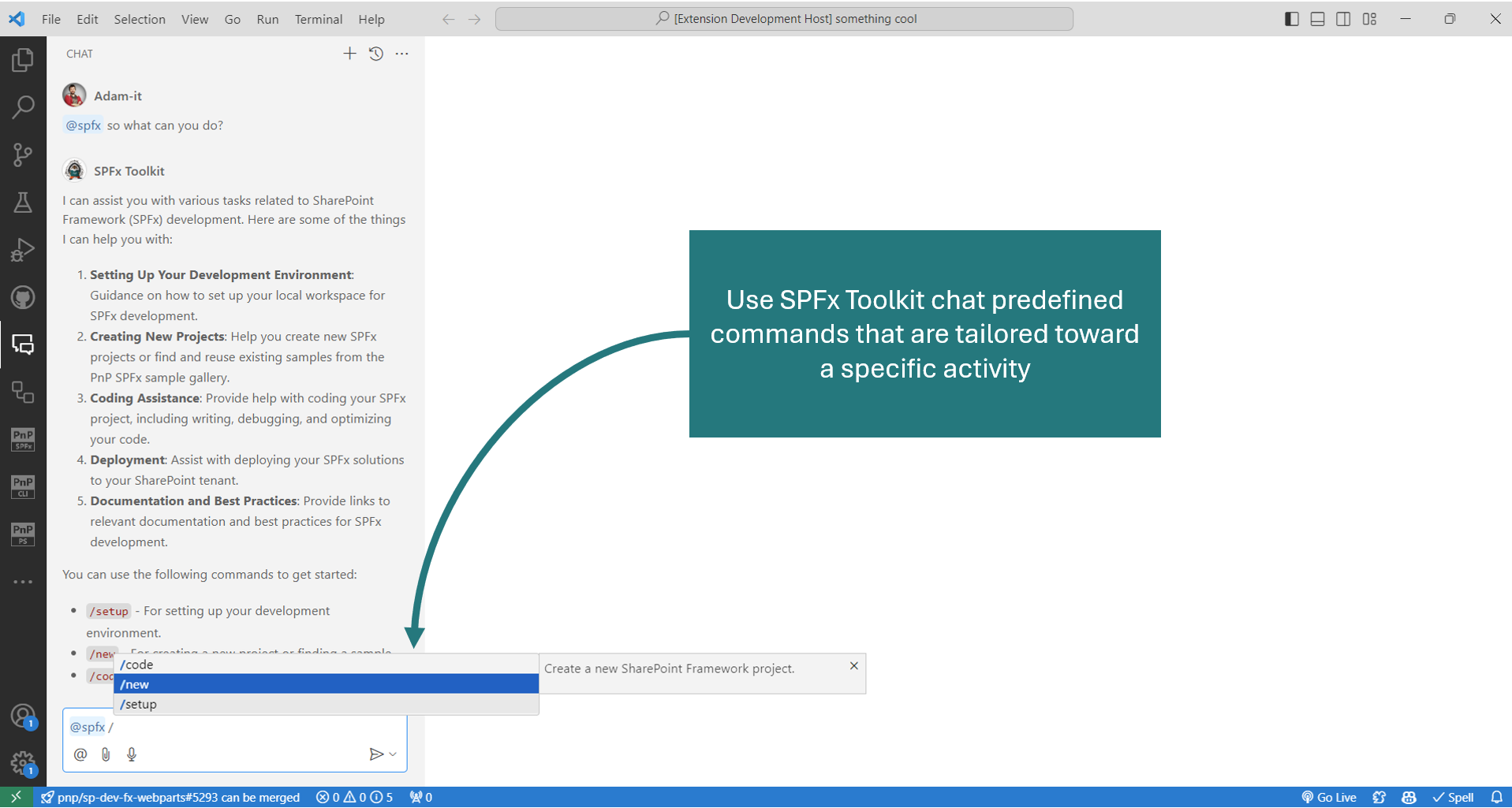 SPFx Toolkit chat commands