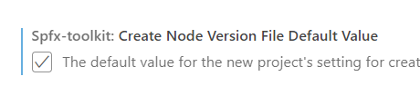 Settings Node version file default value