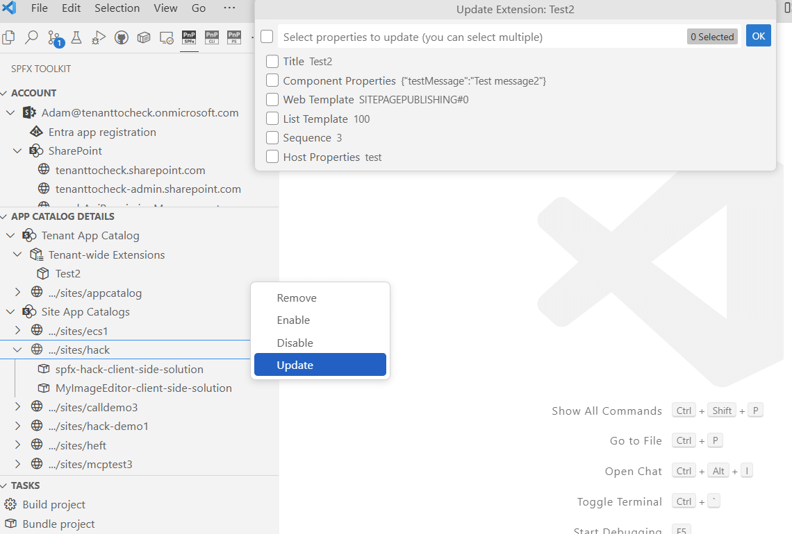 tenant wide extensions management capabilities