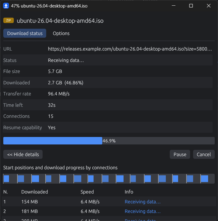 Download window