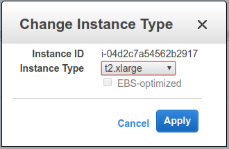 Select new instance type