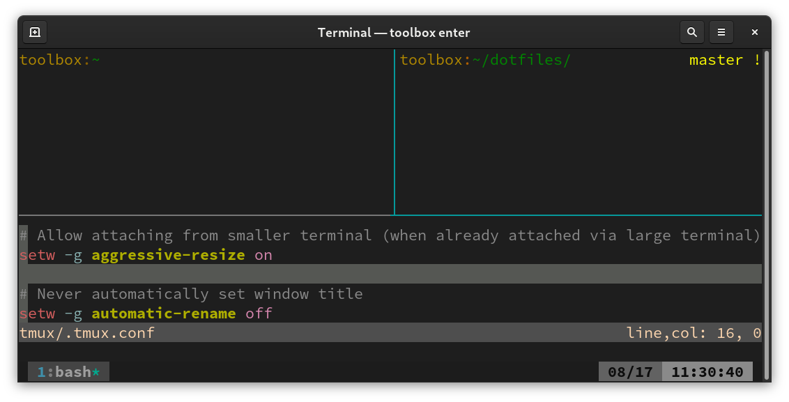 tmux screenshot