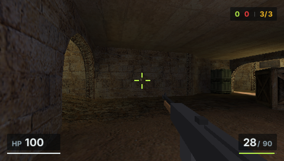 Firing on PSP — muzzle flash and the compact corner HUD