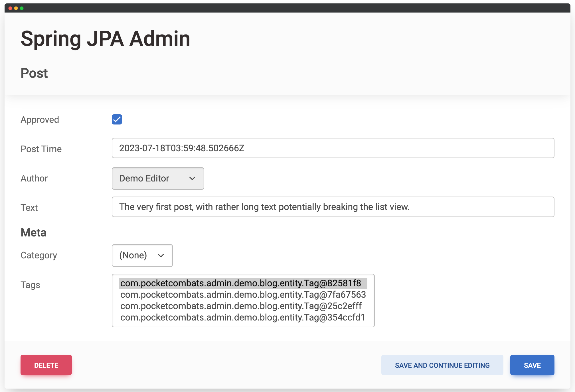 Edit Form with labeled Meta fieldset