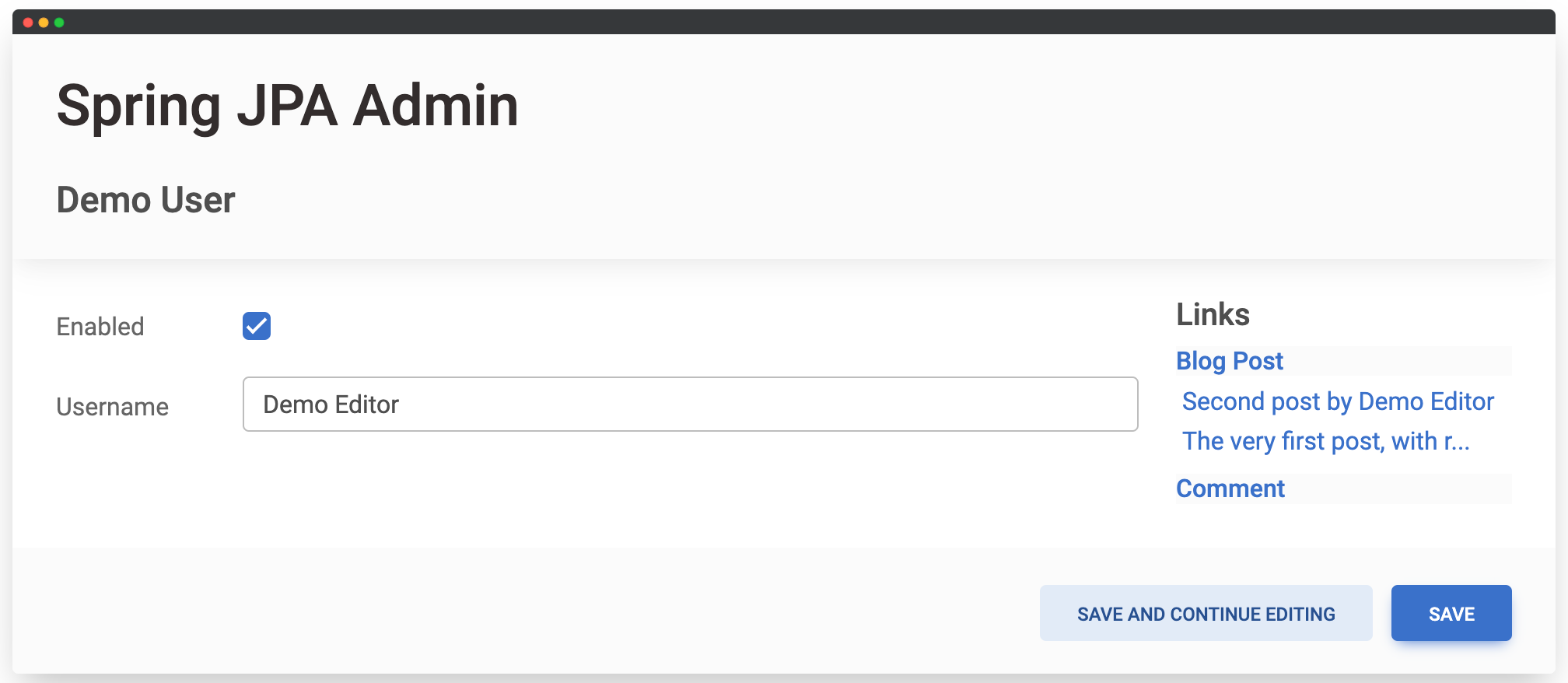 Edit Form with link previews