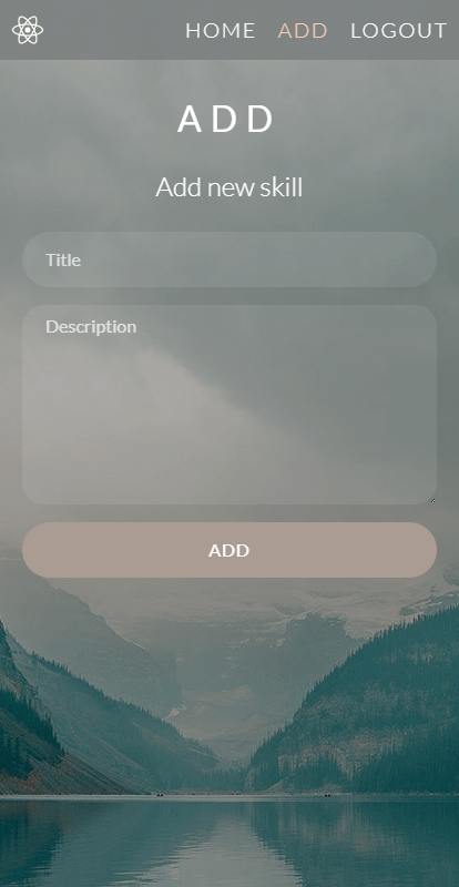 example of add skill page