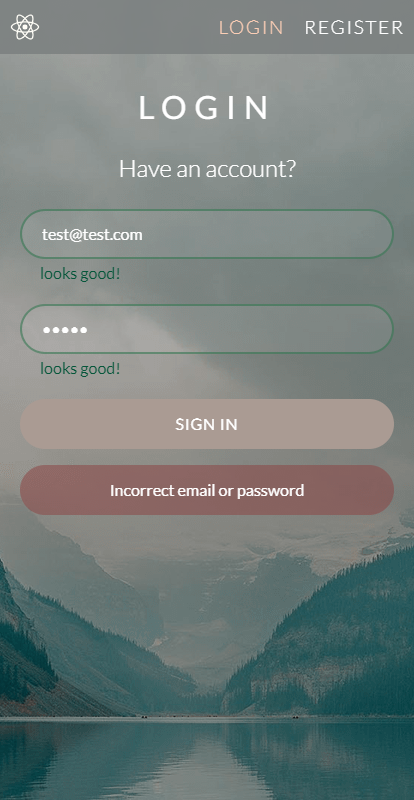 example of login page