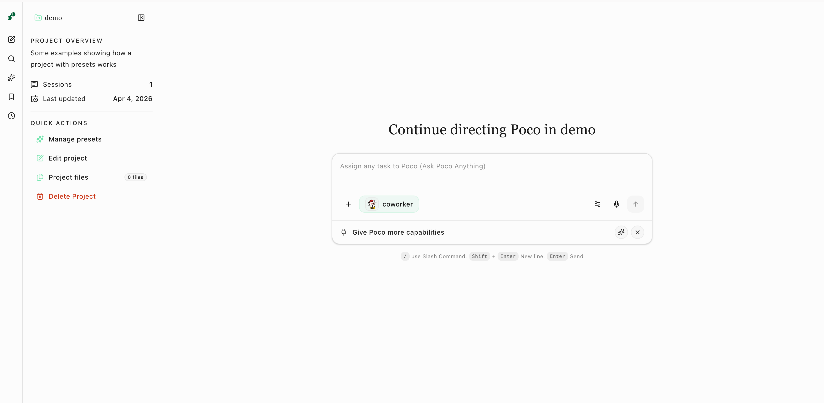 Chat in Project