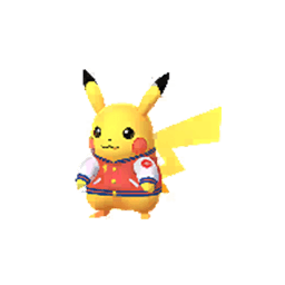 Pikachu wearing a varsity jacket