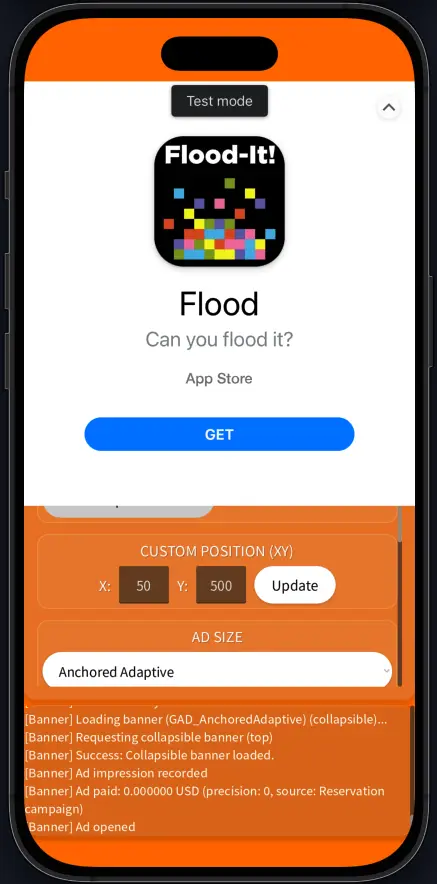 Collapsible Banner Ad