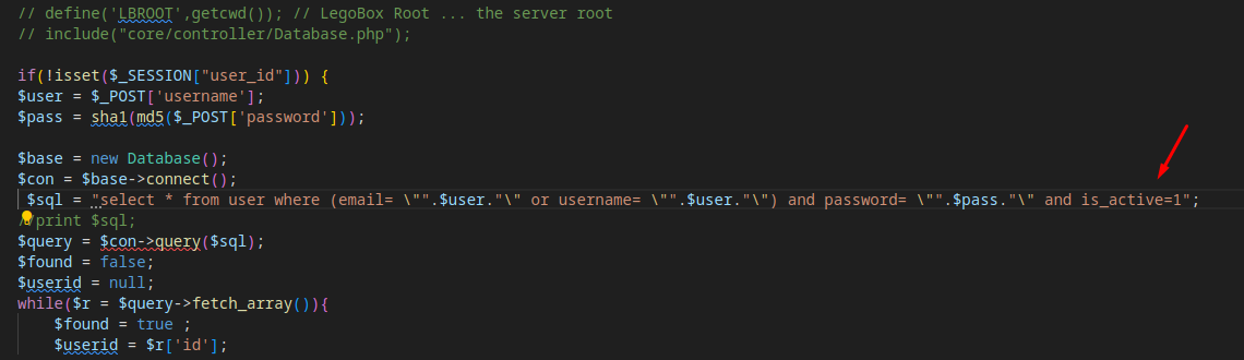 Vulnerable Code