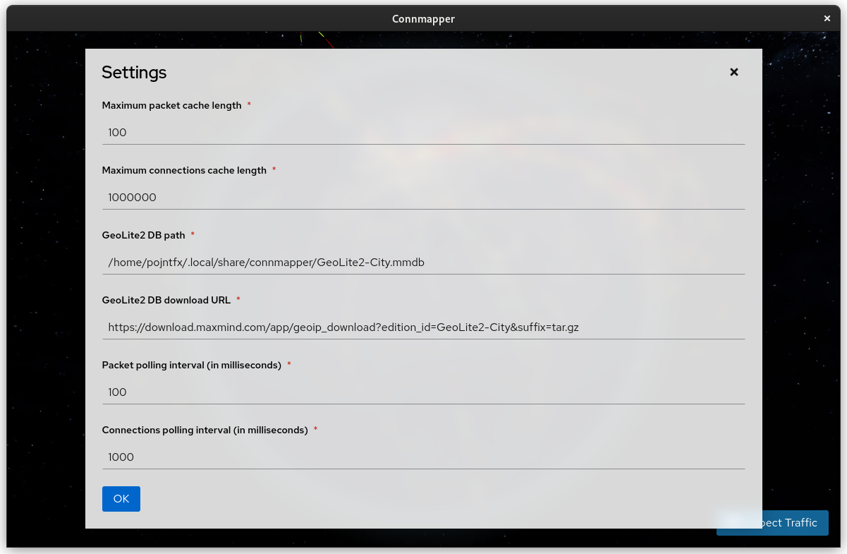 A screenshot of the settings dialog