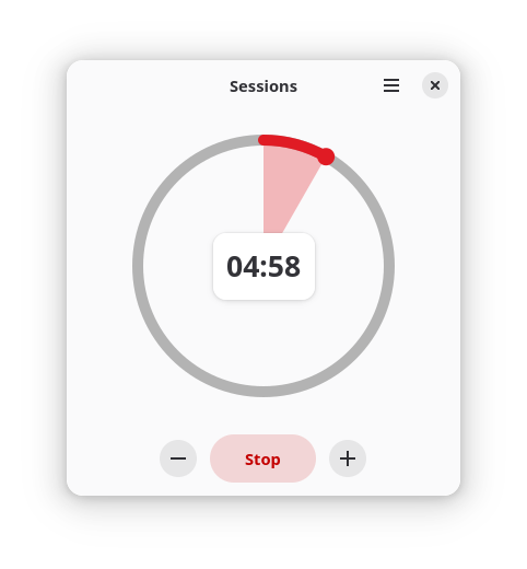 Timer running during a work session