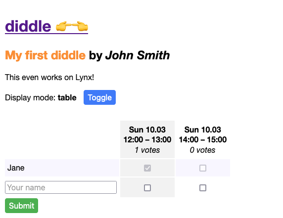 Vote page table mode