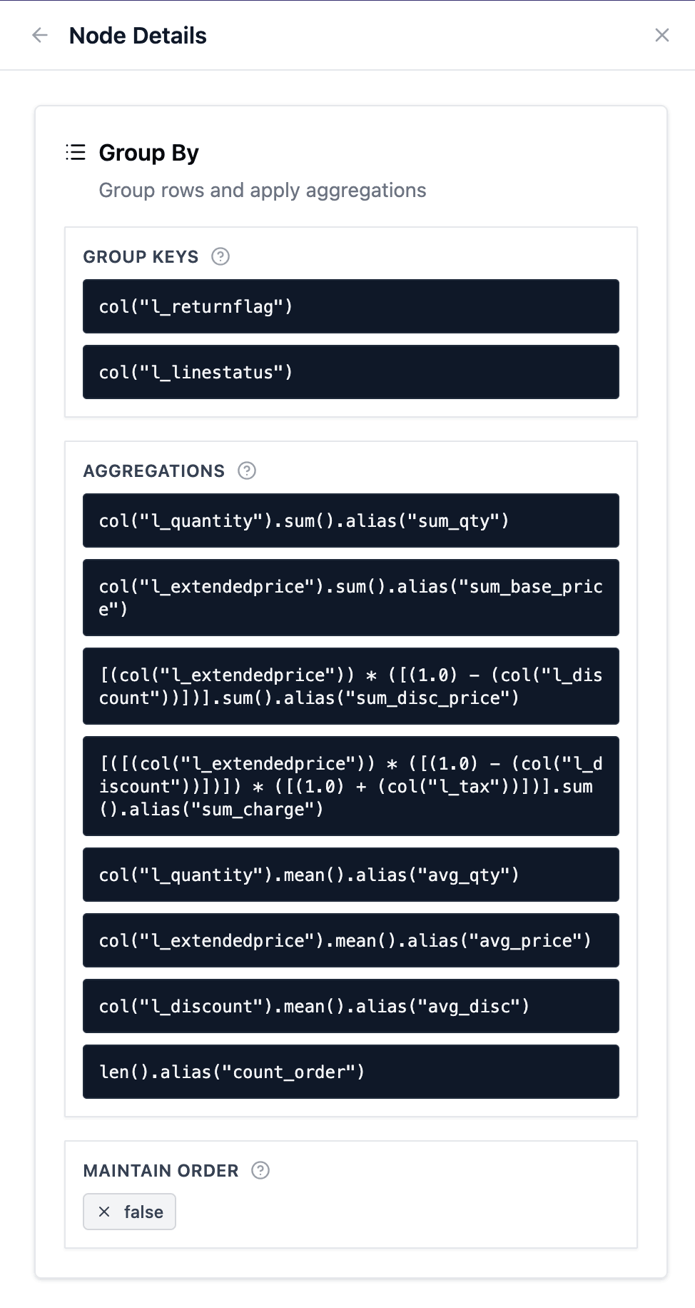 Node details example