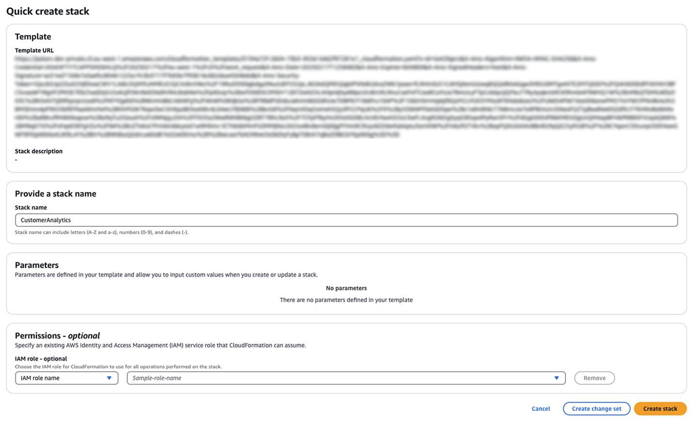 CloudFormation stack image as step of the setupflow