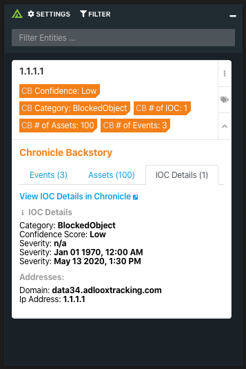 Integration Example IOC Details