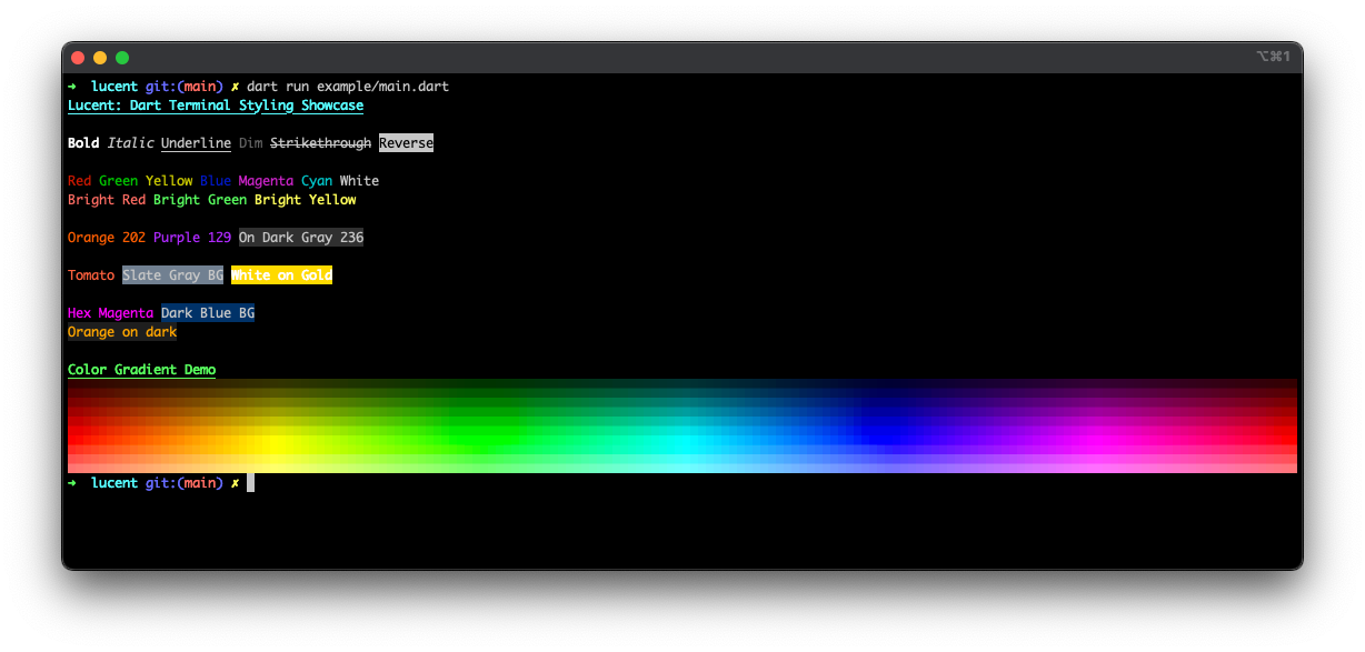 Lucent Example Screenshot