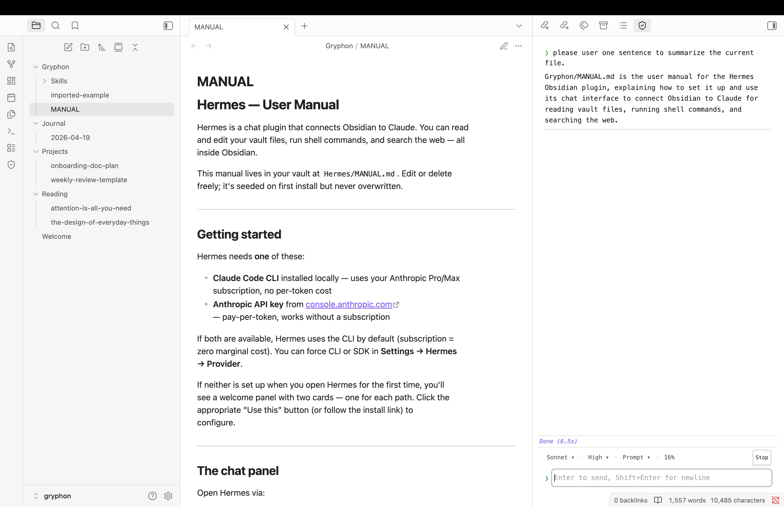 Chat panel