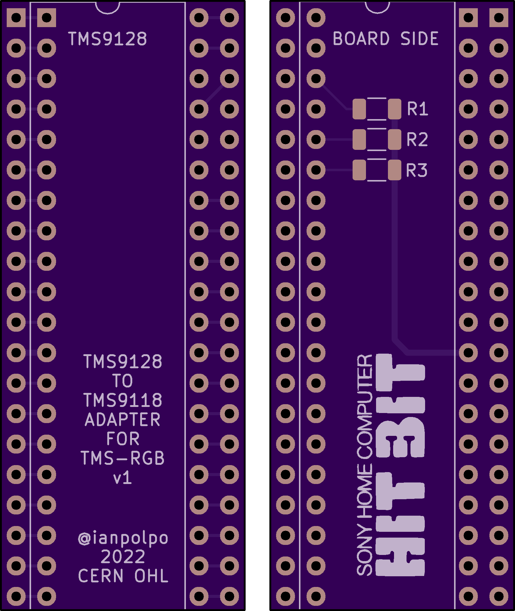 Front and back of board