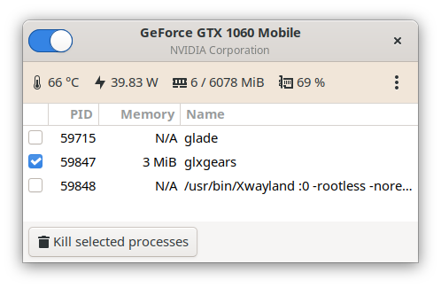  Main window with process list 