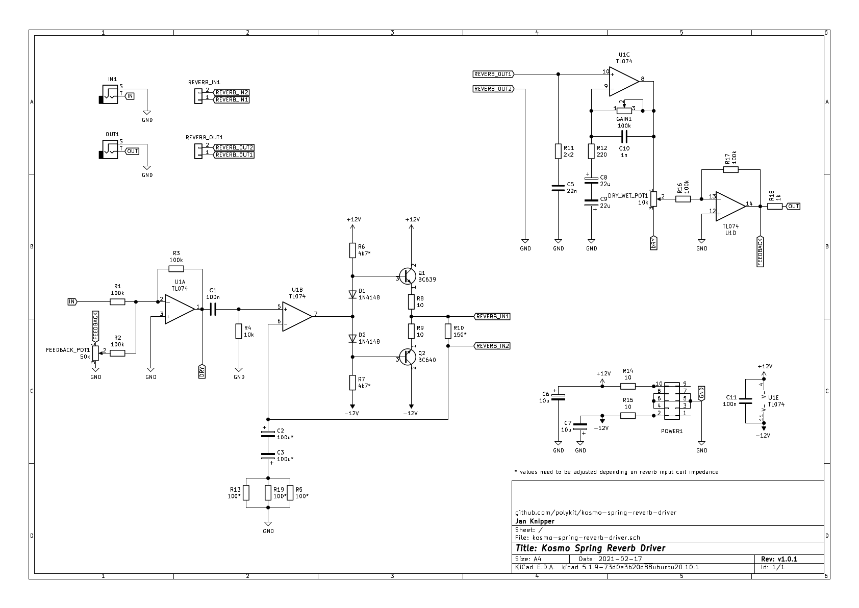 Kosmo Reverb Driver Schematics