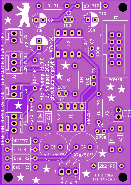 Microphone preamp, from the project README