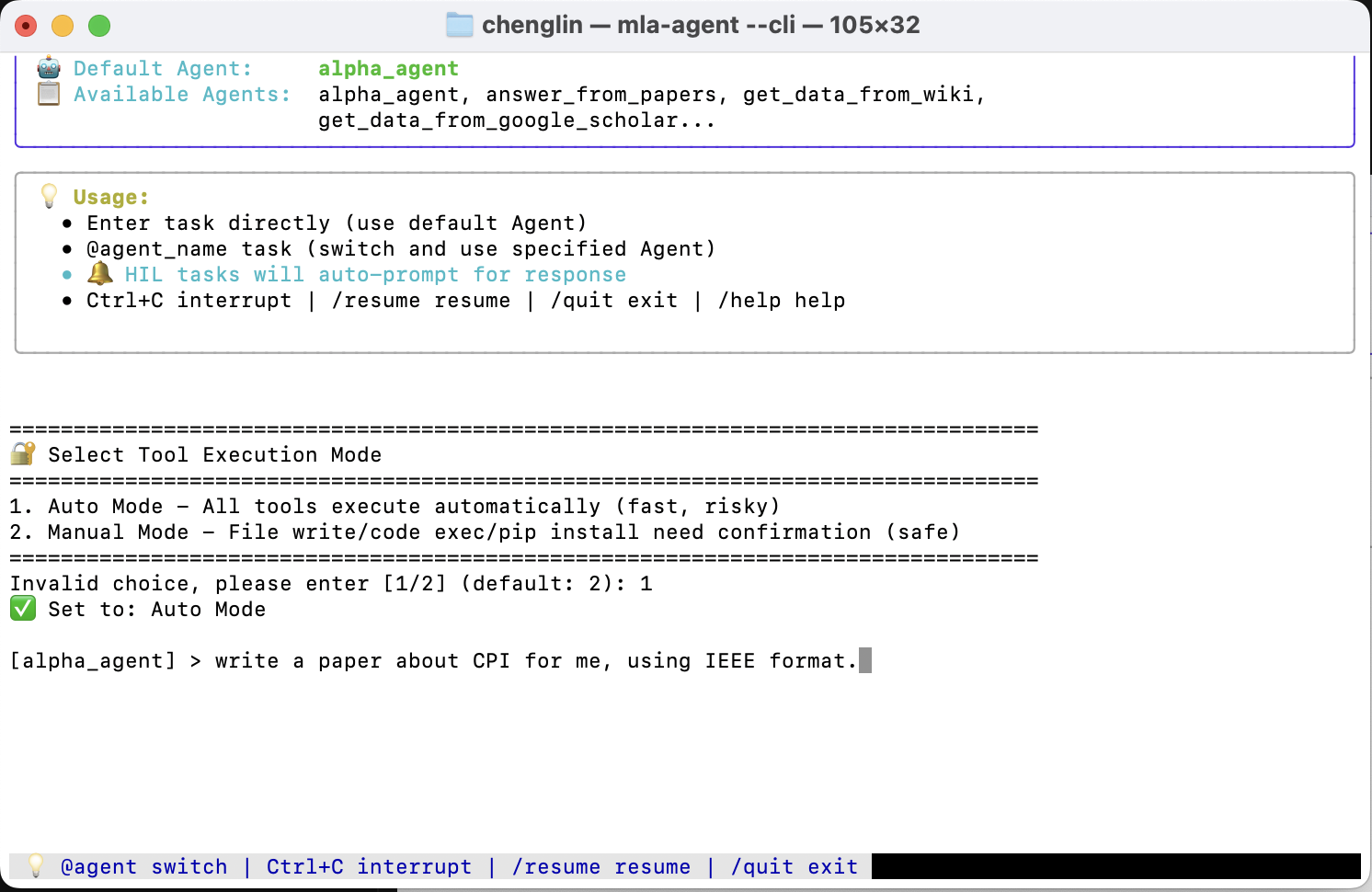 CLI Task Execution