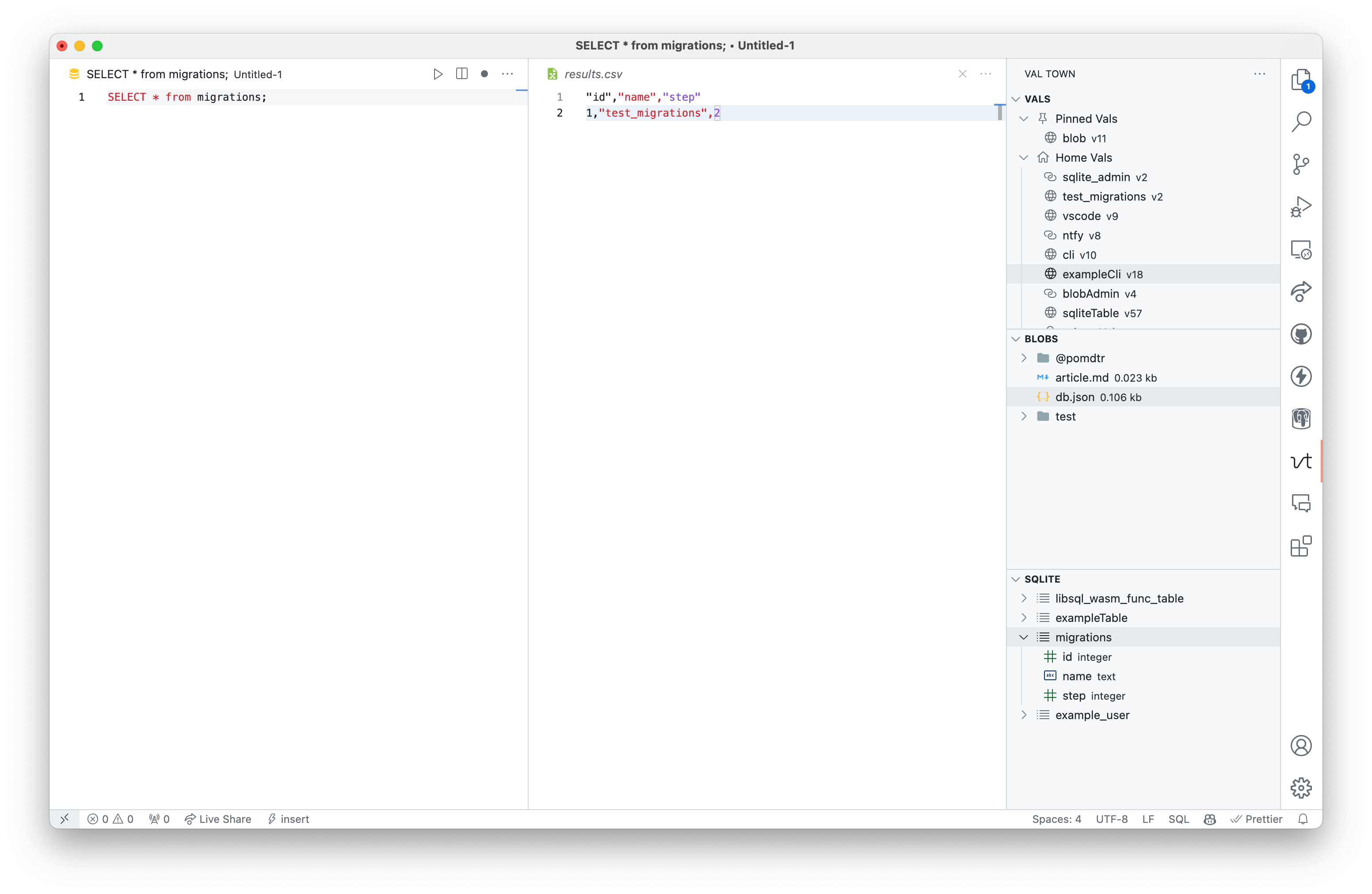 sqlite demo