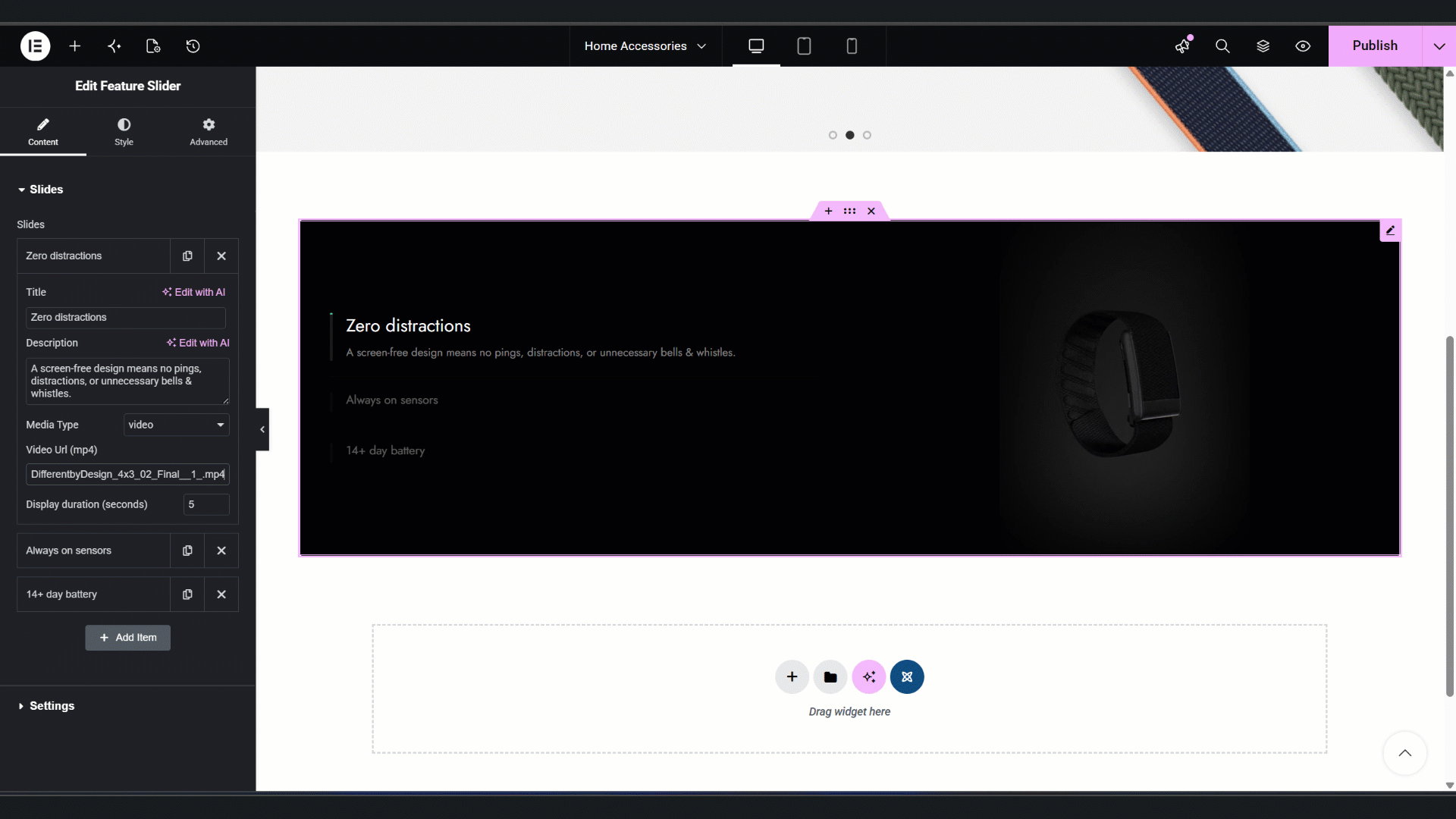 Feature Slider Demo