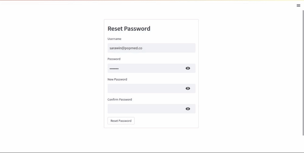 Login with temporary password