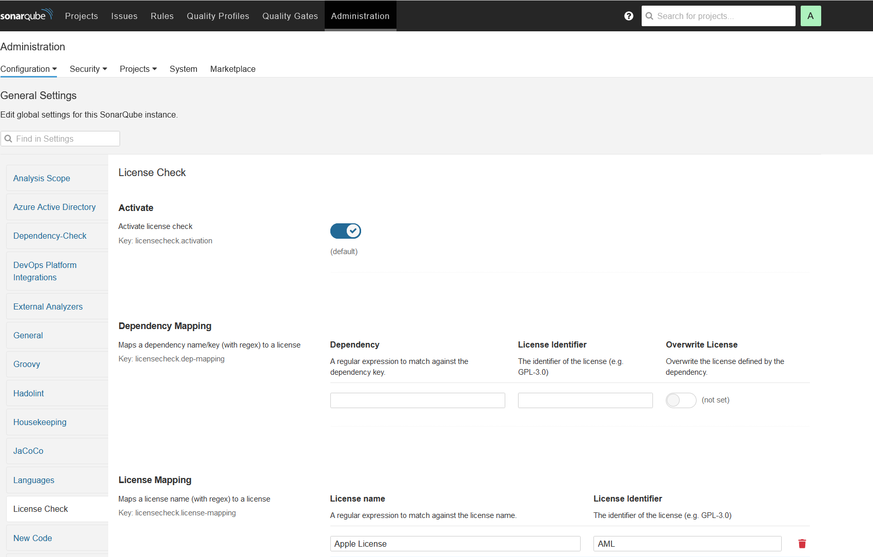 License Configuration1