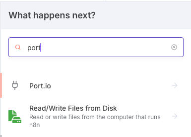 Search for port