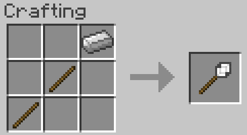 Stick + Stick + Iron = Iron Builder's Wand