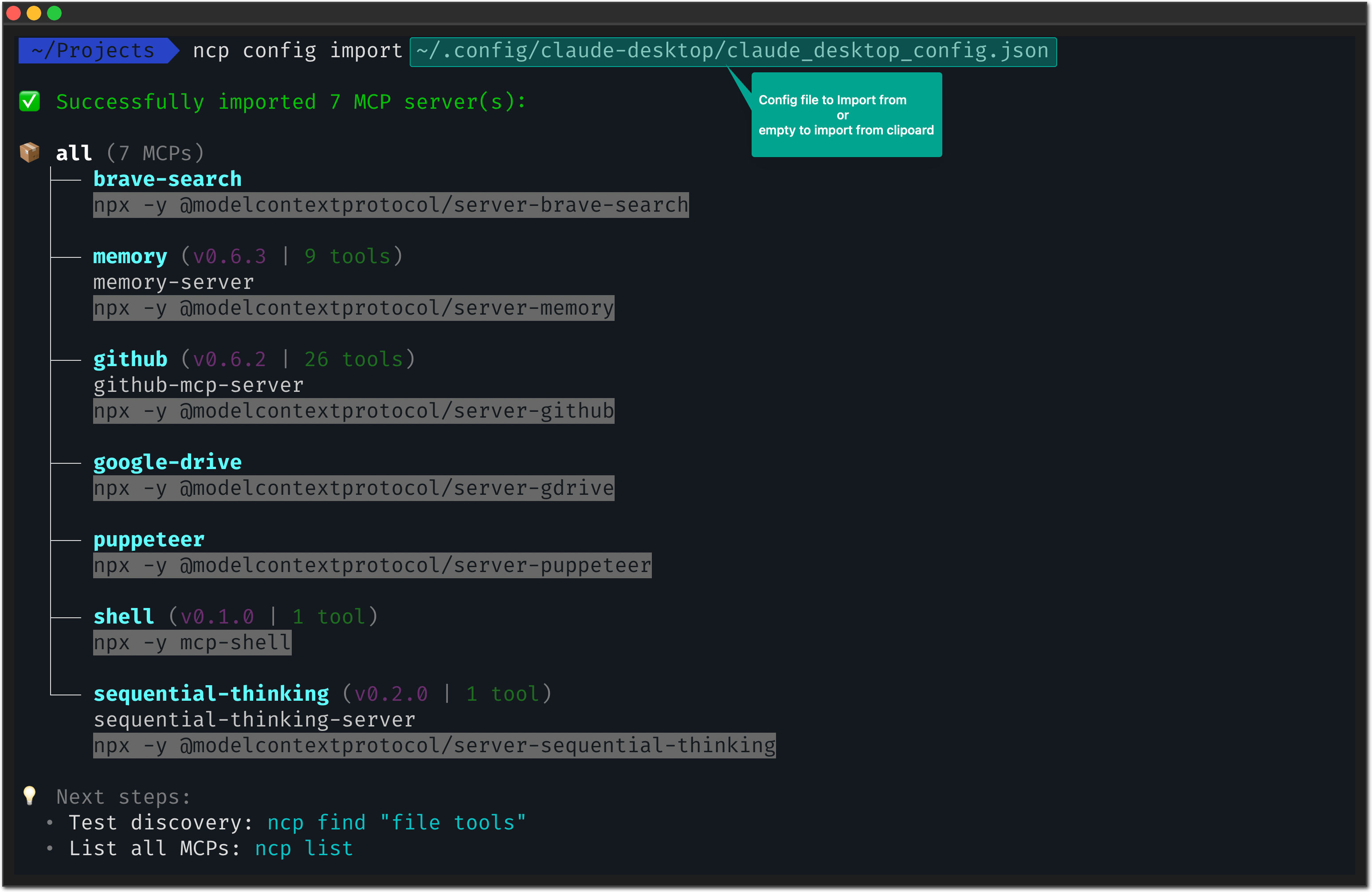 NCP Import Feature