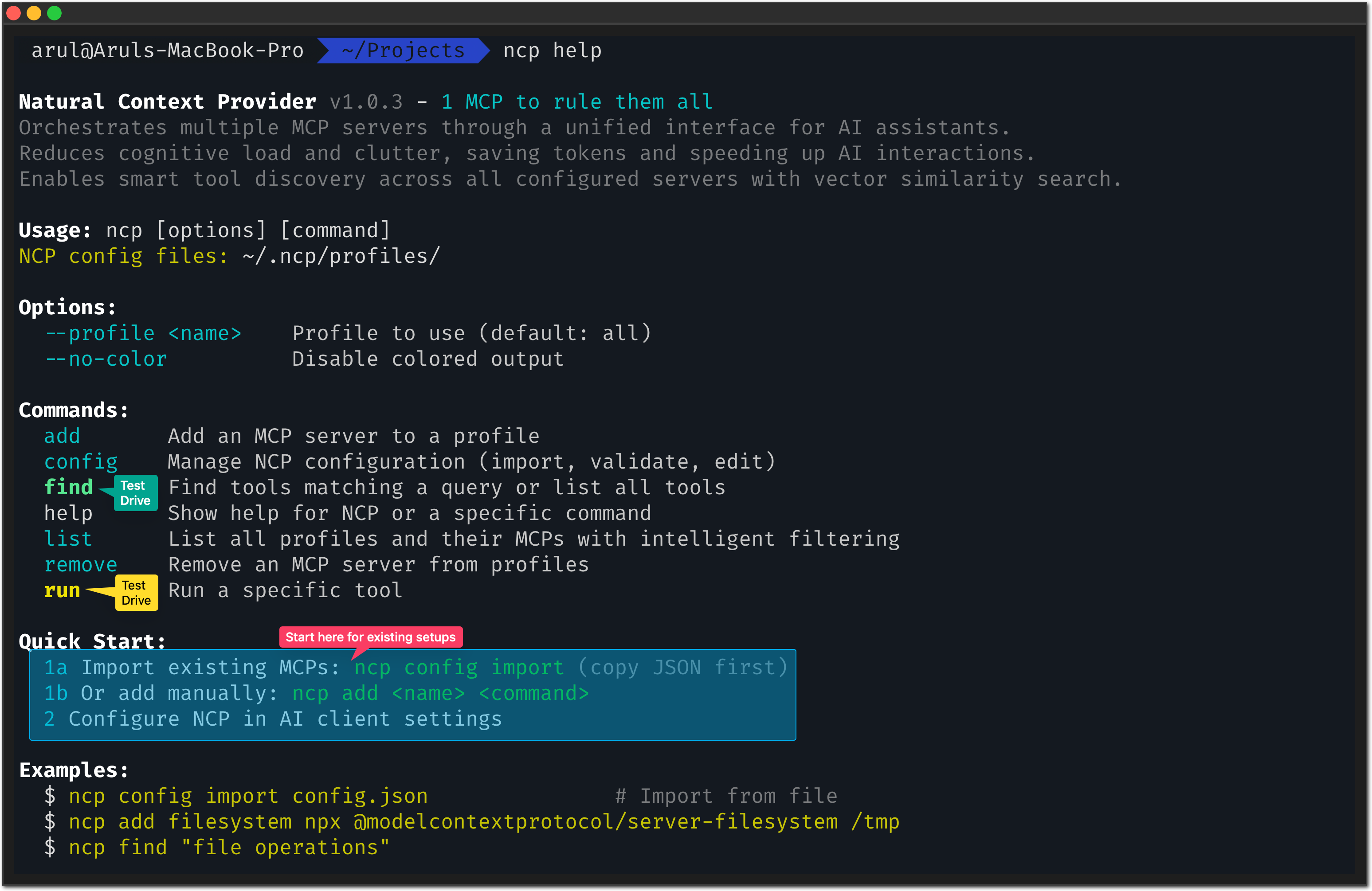 NCP Help Command