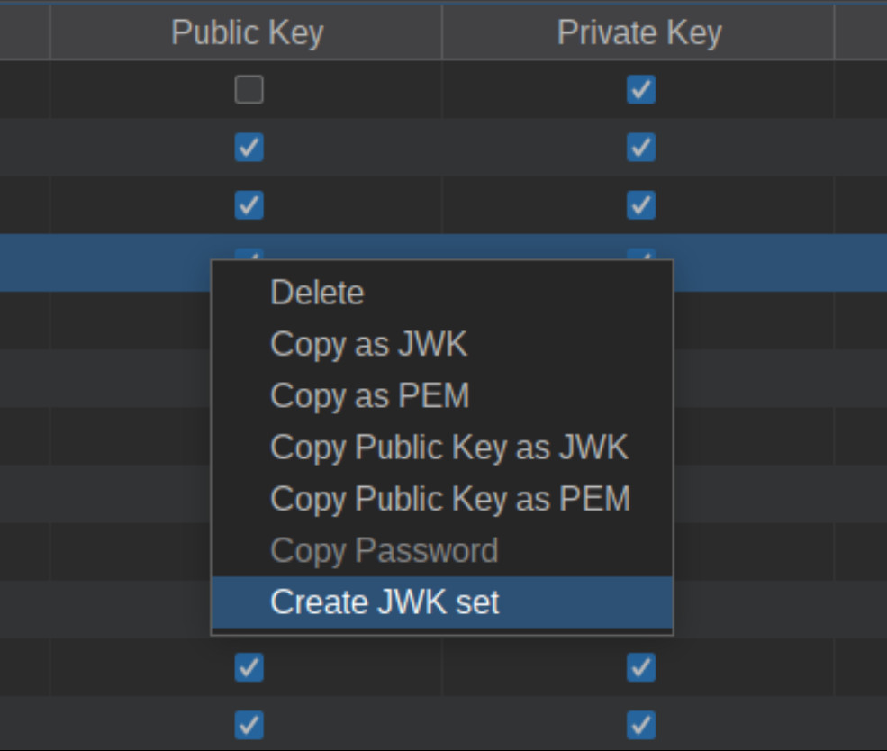 JWT-Editor - key context