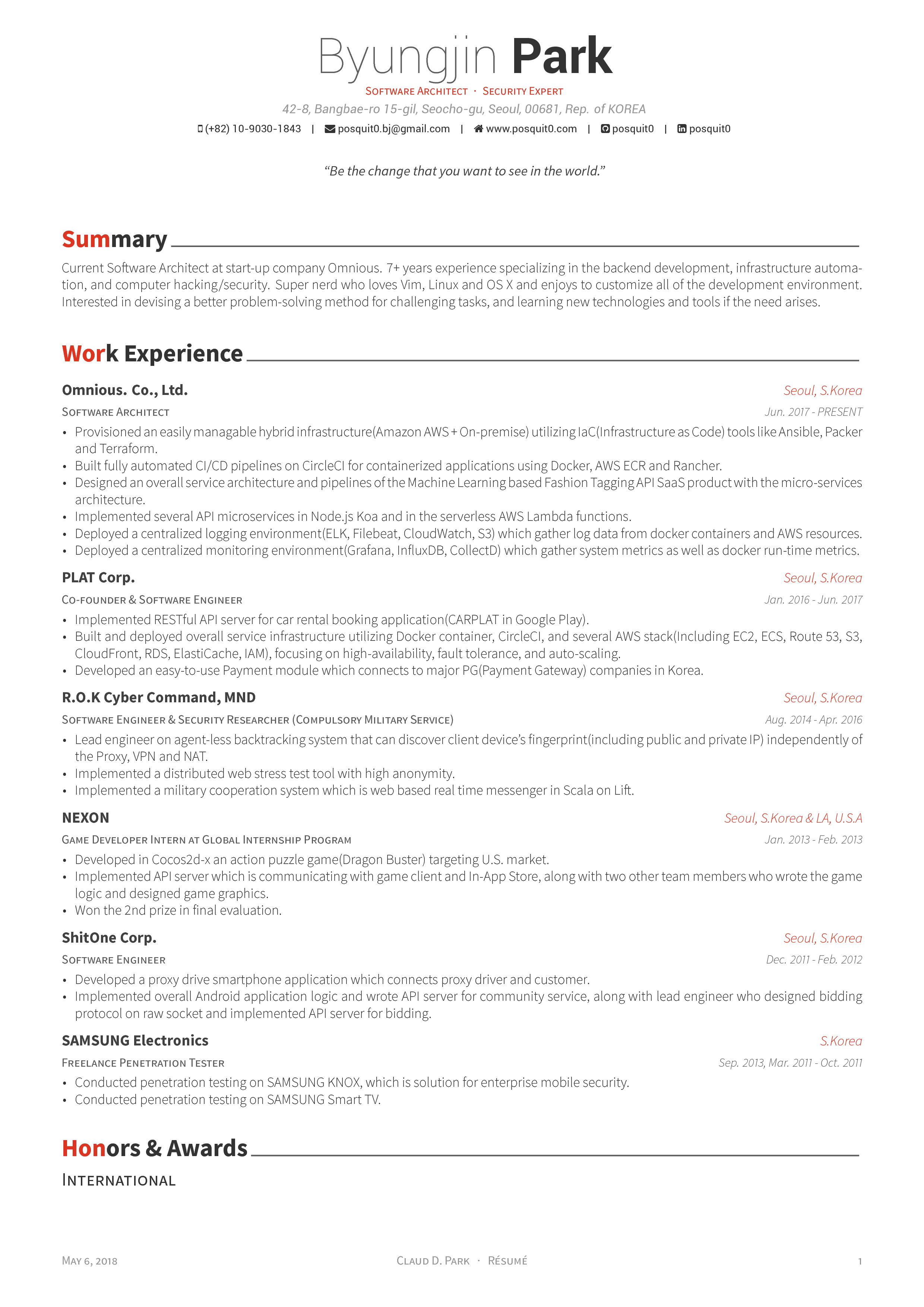 Résumé(Page 1)