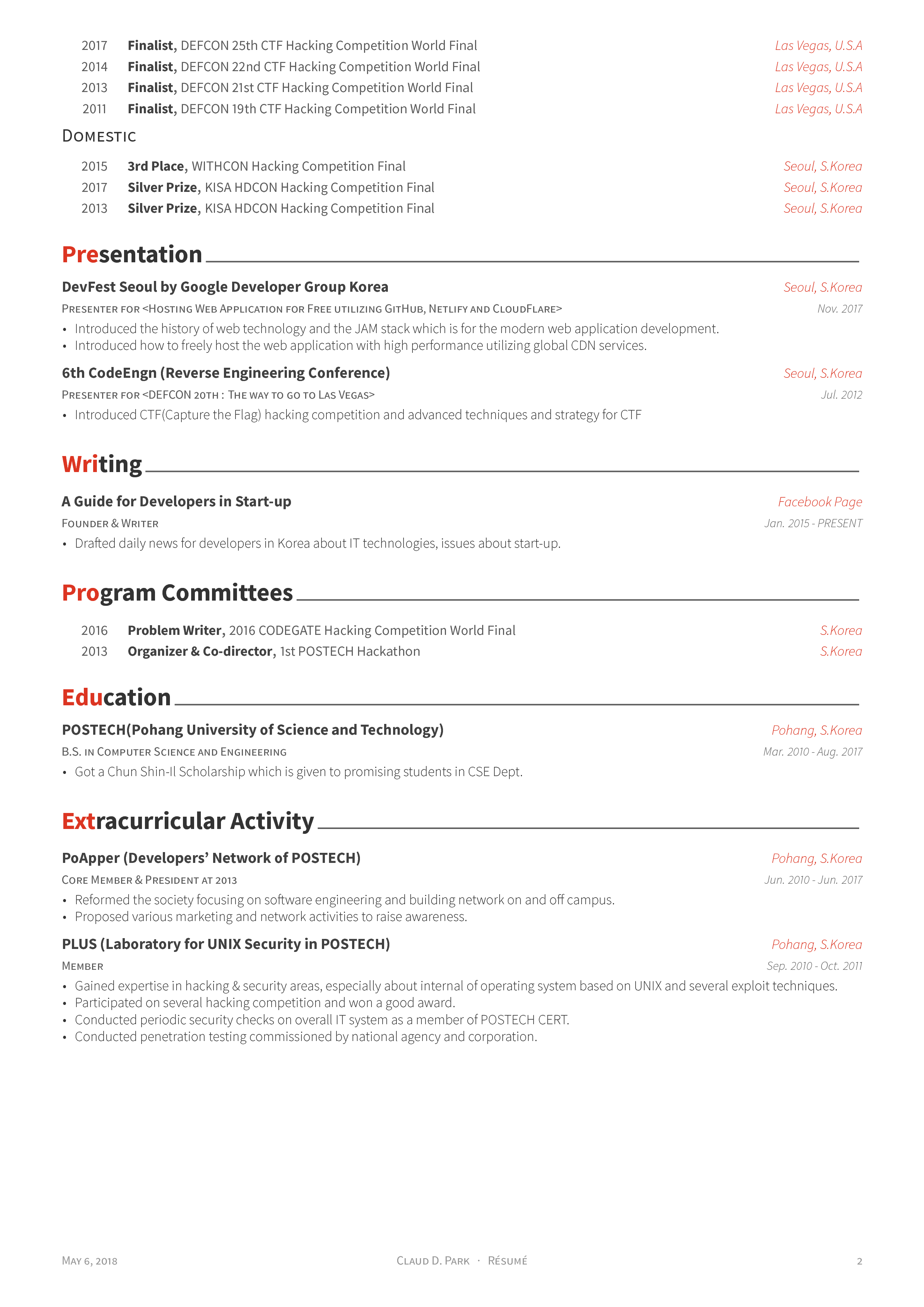 Github Posquit0 Awesome Cv Awesome Cv Is Latex Template For Your