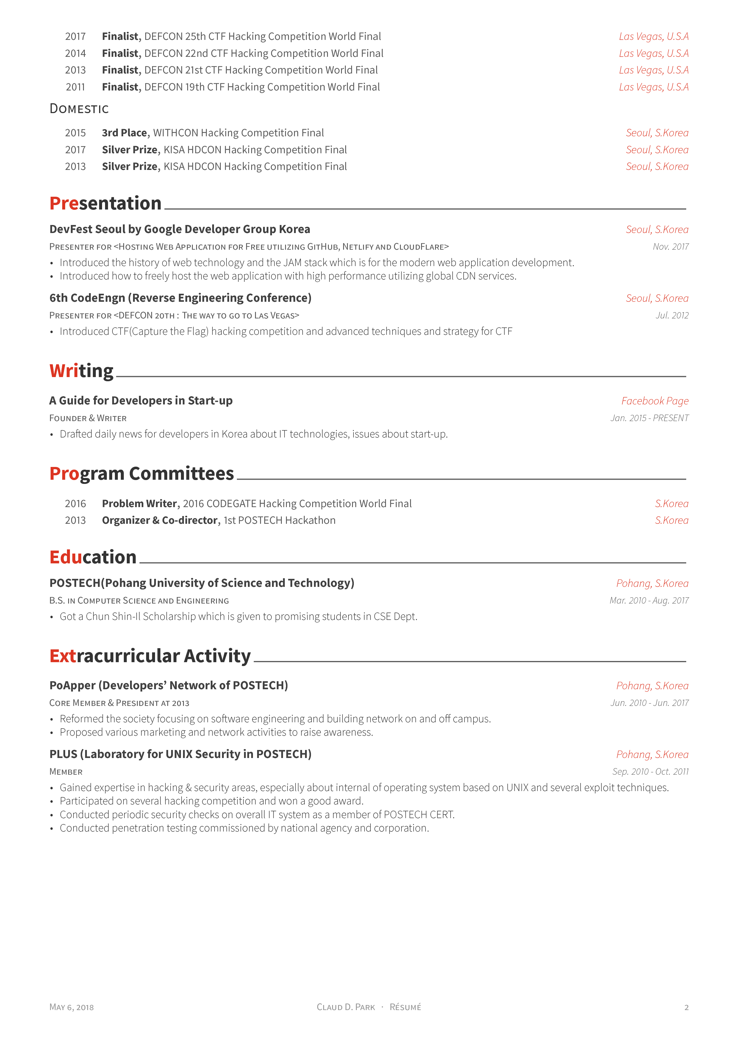 Github Posquit0 Awesome Cv Awesome Cv Is Latex Template For Your Outstanding Job Application