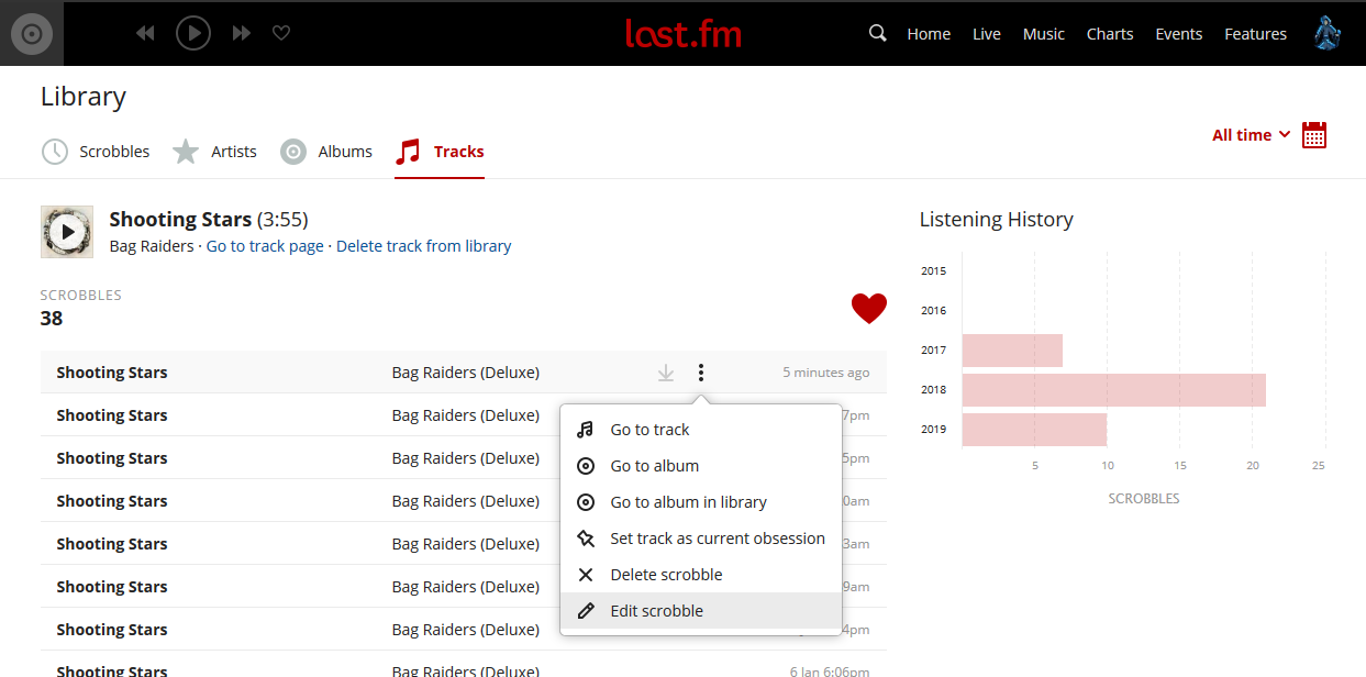 Edit scrobble